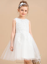 Load image into Gallery viewer, - Dress Sleeveless Lace/Bow(s) With Girl A-Line Tulle/Lace Scoop Flower Girl Dresses Abigayle Knee-length Neck Flower