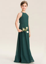 Load image into Gallery viewer, Gertie Junior Bridesmaid Dresses Chiffon Neck Floor-Length A-Line Scoop