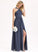 Embellishment Ruffle V-neck Fabric Length SplitFront Silhouette Neckline A-Line Floor-Length Aliana Floor Length Bridesmaid Dresses
