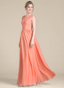 Neckline Straps Fabric Embellishment Length Floor-Length Ruffle V-neck Kaitlin Bridesmaid Dresses