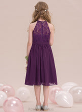 Load image into Gallery viewer, A-Line Knee-Length Scoop Baylee Junior Bridesmaid Dresses Chiffon Neck