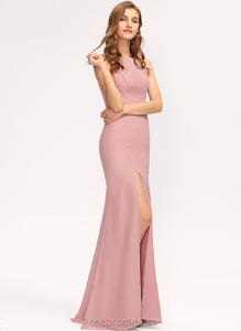 Neckline ScoopNeck Floor-Length Sheath/Column Silhouette SplitFront Fabric Length Embellishment Evelyn Bridesmaid Dresses
