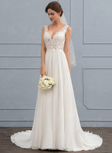 Load image into Gallery viewer, Wedding Wedding Dresses Chiffon Train A-Line Dress Lauren Court V-neck