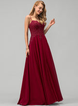Load image into Gallery viewer, With Prom Dresses Sequins Beading Floor-Length Jaida Chiffon A-Line Sweetheart