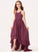 Neck Bow(s) Ruffles Asymmetrical With Marely Junior Bridesmaid Dresses Scoop Cascading Chiffon A-Line