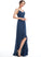 Fabric Silhouette A-Line V-neck SplitFront Length Neckline Ruffle Embellishment Floor-Length Lilianna Sleeveless Bridesmaid Dresses