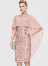 Load image into Gallery viewer, High Felicity Knee-Length Cocktail Dresses Sheath/Column Lace Chiffon Dress Neck Cocktail