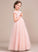 Junior Bridesmaid Dresses Scoop Neck Lace Bow(s) With Iyana A-Line Tulle Floor-Length