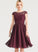 Neckline ScoopNeck Sleeve A-Line Fabric Length Lace Silhouette Knee-Length Caylee Sleeveless Floor Length Bridesmaid Dresses
