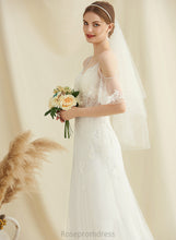Load image into Gallery viewer, Dress Lina Train Wedding Wedding Dresses Lace Sweep V-neck Tulle With A-Line Beading