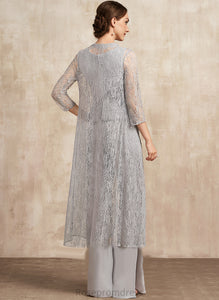Thalia Dress Bride Mother of the Bride Dresses Floor-Length of the Mother Jumpsuit/Pantsuit Square Chiffon Neckline