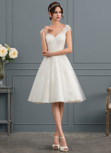 Wedding V-neck Knee-Length A-Line Dayanara Lace Tulle Wedding Dresses Dress