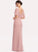 SplitFront Length Fabric Floor-Length Silhouette Sheath/Column Straps Embellishment Aspen Bridesmaid Dresses
