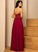 Prom Dresses Leila A-Line Chiffon Floor-Length Sequins V-neck With