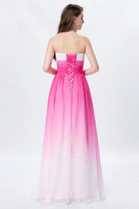 Elegant Ombre Light Plum Spaghetti Straps Sweetheart A-Line Chiffon Prom Dresses RS361