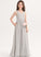 Floor-Length V-neck Roselyn Chiffon Pockets With A-Line Junior Bridesmaid Dresses