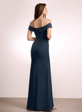 Load image into Gallery viewer, Floor-Length A-Line Fabric Off-the-Shoulder Silhouette Ruffle Length Neckline Embellishment Kylee Bridesmaid Dresses