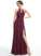 Silhouette A-Line Fabric Neckline Halter Embellishment Floor-Length SplitFront Length Cierra Natural Waist Straps Bridesmaid Dresses
