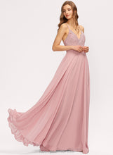 Load image into Gallery viewer, Chiffon A-Line V-neck Prom Dresses Floor-Length Lace Jamya
