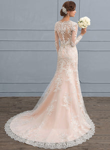 Dress Wedding Dresses V-neck Court Lace Trumpet/Mermaid Priscilla Train Wedding Tulle