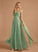 Fabric Neckline Silhouette Length Floor-Length Ruffle Embellishment A-Line V-neck Carlee Natural Waist Scoop Bridesmaid Dresses