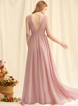 Load image into Gallery viewer, Embellishment Floor-Length Length Neckline Silhouette SplitFront A-Line V-neck Fabric Katharine Bridesmaid Dresses