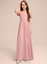 Load image into Gallery viewer, V-neck Floor-Length Angelique A-Line Chiffon Ruffle With Junior Bridesmaid Dresses