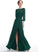 ScoopNeck Length A-Line Straps Embellishment Floor-Length Neckline SplitFront Silhouette Kimora Natural Waist Spaghetti Staps Bridesmaid Dresses