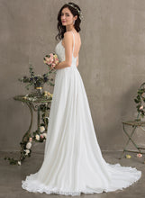 Load image into Gallery viewer, Mildred Chiffon Wedding Dress Wedding Dresses Lace Train A-Line Sweep Sweetheart