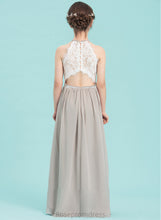Load image into Gallery viewer, Scoop Junior Bridesmaid Dresses Sidney A-Line Chiffon Floor-Length Neck