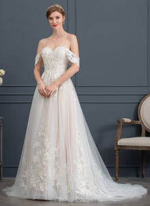Halle Sweep Tulle Wedding Dresses Sweetheart Train Dress Wedding Ball-Gown/Princess