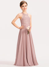 Load image into Gallery viewer, Junior Bridesmaid Dresses Chiffon Floor-Length Scoop Winifred Neck A-Line Lace