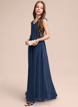 Load image into Gallery viewer, Off-the-Shoulder With Junior Bridesmaid Dresses Chiffon Cristal Ruffles A-Line Floor-Length