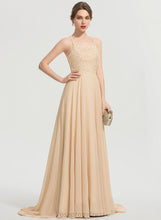 Load image into Gallery viewer, Square With Sequins Prom Dresses Sweep Train Chiffon A-Line Beading Kassidy
