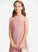 Chiffon Ruffle Square Poll With A-Line Neckline Junior Bridesmaid Dresses Floor-Length