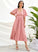 Neckline Fabric Length Pleated Silhouette Tea-Length A-Line V-neck Embellishment Jamiya A-Line/Princess Natural Waist Bridesmaid Dresses