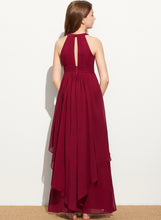 Load image into Gallery viewer, With Neck Ruffle Chiffon Scoop Nicole Junior Bridesmaid Dresses A-Line Floor-Length
