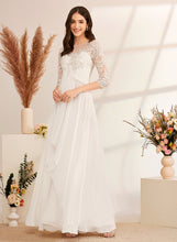 Load image into Gallery viewer, Wedding Dresses A-Line Chiffon Lace Ruffle Floor-Length Katherine Wedding Illusion Dress With Beading