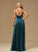 SplitFront V-neck Fabric Length Silhouette Embellishment Neckline A-Line Floor-Length Anna A-Line/Princess Sleeveless Bridesmaid Dresses