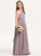 Junior Bridesmaid Dresses Chiffon Bow(s) Cascading Ruffles Uerica Neck With High A-Line Floor-Length