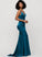 Trumpet/Mermaid SweepTrain SpaghettiStraps V-neck Silhouette Length Straps Sleeve Neckline Helen Natural Waist Sleeveless Bridesmaid Dresses