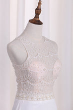 Load image into Gallery viewer, 2024 New Arrival A Line Scoop Chiffon &amp; Lace Wedding Dresses With Slit