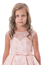 Load image into Gallery viewer, 2024 A Line Flower Girl Dresses Scoop Satin With Applique And Sash Floor Length
