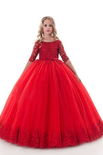 Load image into Gallery viewer, 2024 New Arrival Scoop Ball Gown Flower Girl Dresses Mid-Length Sleeves Tulle