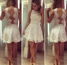 Load image into Gallery viewer, See through Lace Short A-Line Cute Sexy Cheap Dresses for Homecoming Graduation Dress RS440