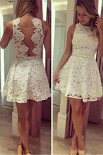 Load image into Gallery viewer, See through Lace Short A-Line Cute Sexy Cheap Dresses for Homecoming Graduation Dress RS440