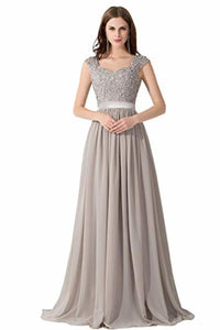 Elegant A Line Wedding Bridesmaid Chiffon Elegant Long Evening Dress