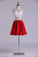 2024 Bicolor Bateau A Line Short Homecoming Dresses Satin & Tulle With Beads Two Pieces