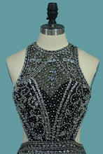 Load image into Gallery viewer, 2024 Open Back Scoop With Beads And Slit Mermaid Prom Dresses