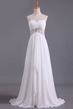 Load image into Gallery viewer, 2024 A Line Sweetheart Chiffon With Beads And Ruffles Wedding Dresses